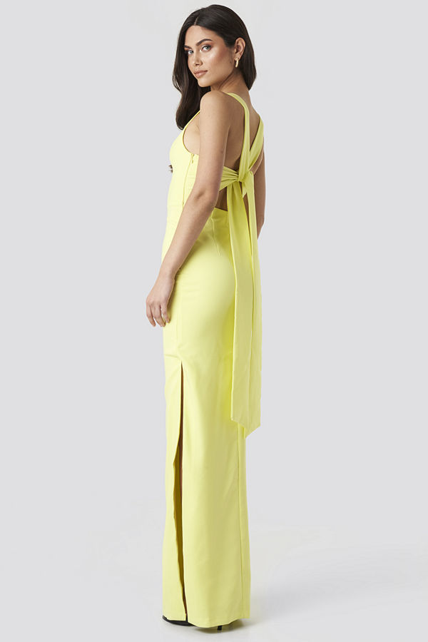 Trendyol Back Detail Evening Dress gul
