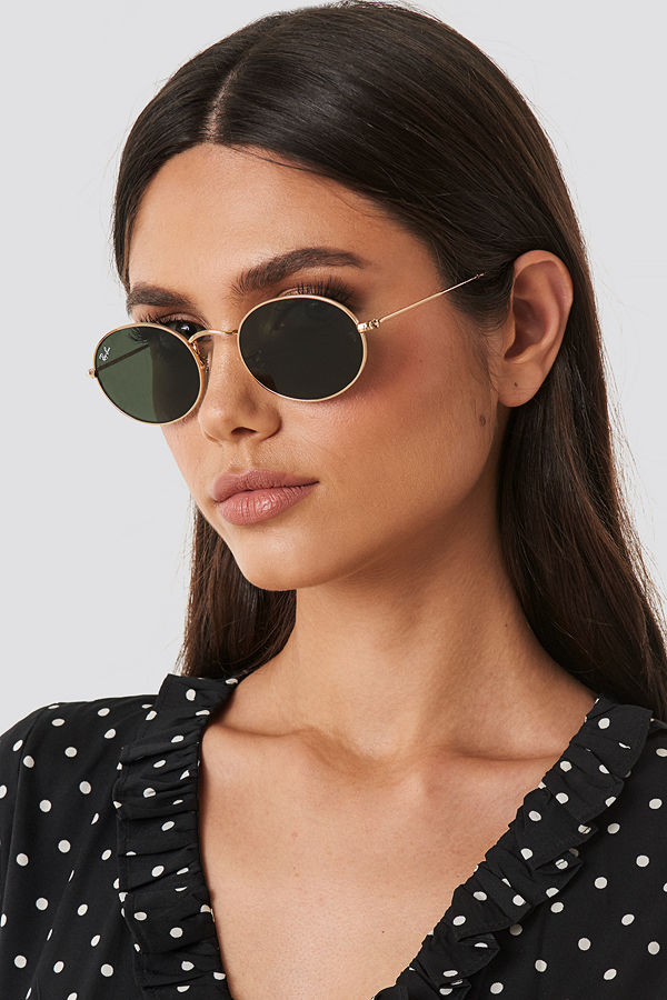 Ray-Ban Oval grön guld