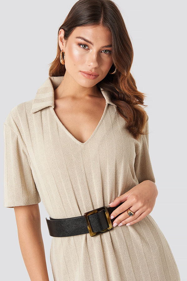 NA-KD Accessories Snake Tortoise Buckle Belt svart