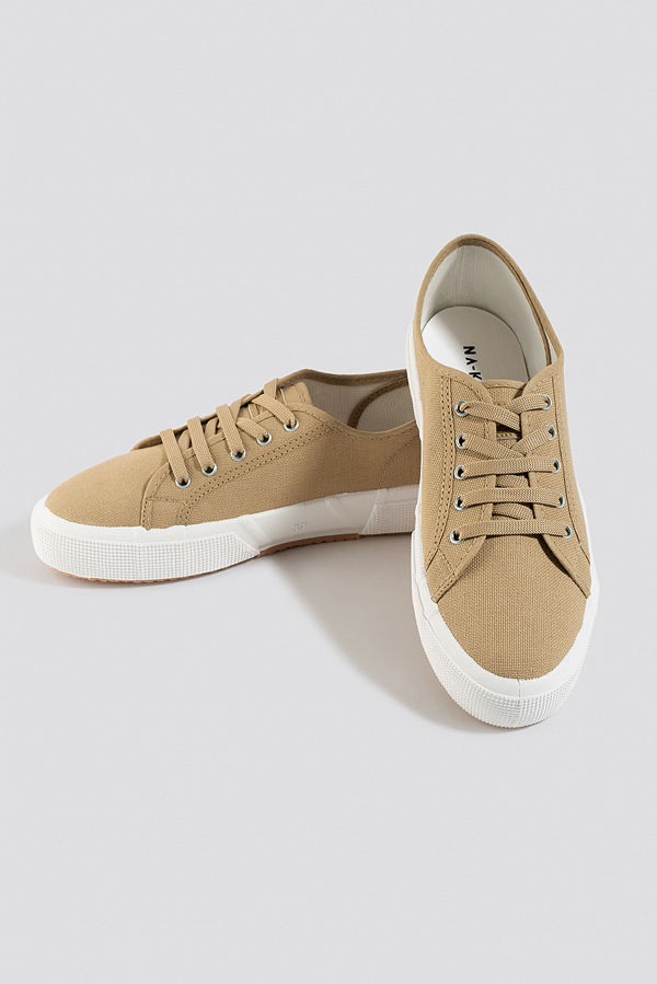 NA-KD Shoes Basic Canvas Sneakers beige