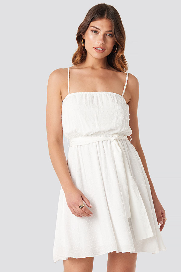 Trendyol Mini Strap Mini Dress vit