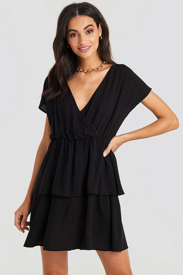 NA-KD Waist Detail Mini Dress svart