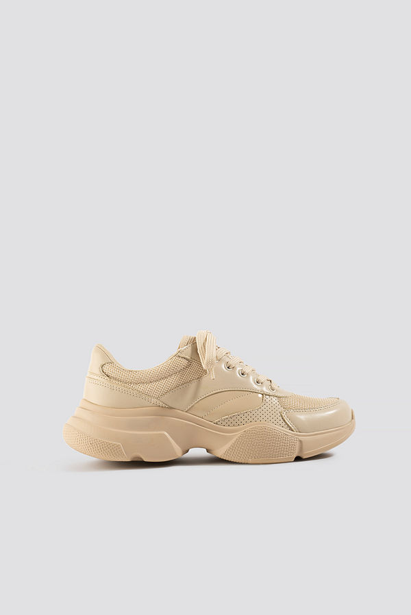 NA-KD Shoes Sporty Mixed Upper Trainers nude