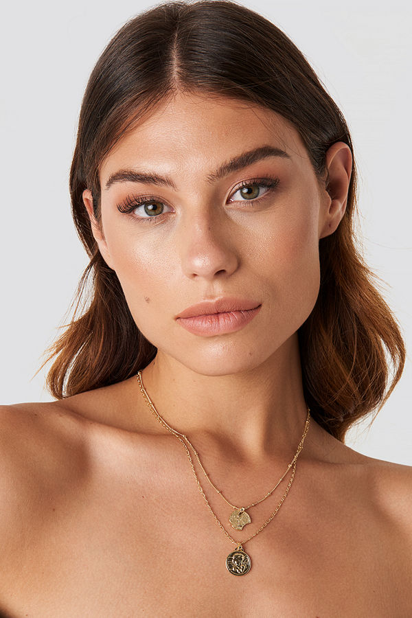NA-KD Accessories smycke Fine Double Coin Necklace guld