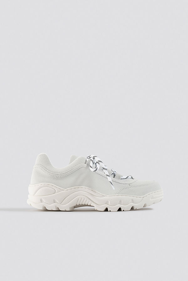 NA-KD Shoes Suede Leather Profile Trainers vit