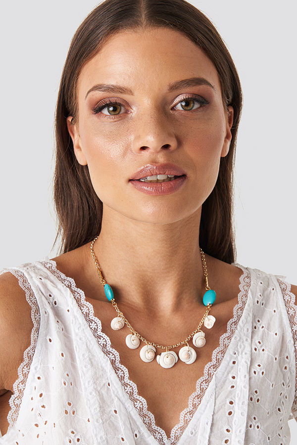 Trendyol smycke Seashell Binary Necklace guld
