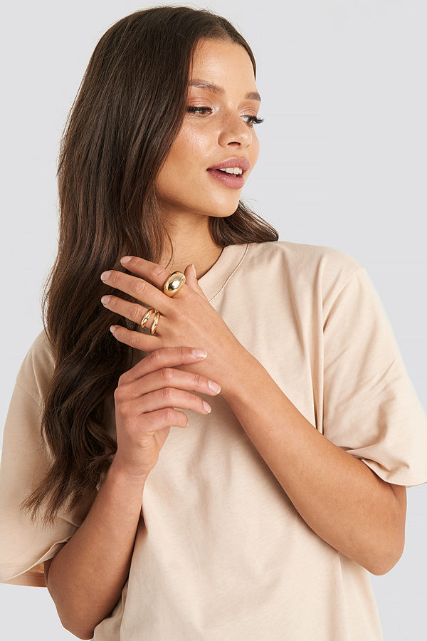 NA-KD Accessories smycke Chunky Double Rings guld