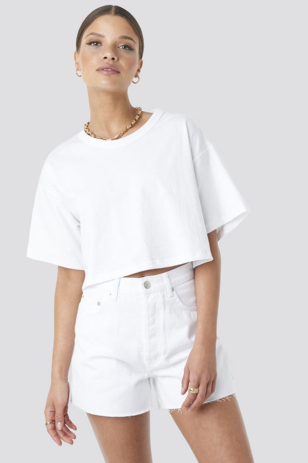 Beyyoglu Cropped Basic T-Shirt vit