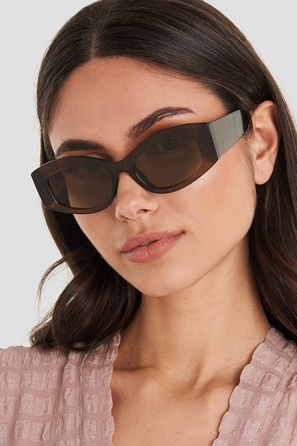 Mango Rectang Sunglasses brun