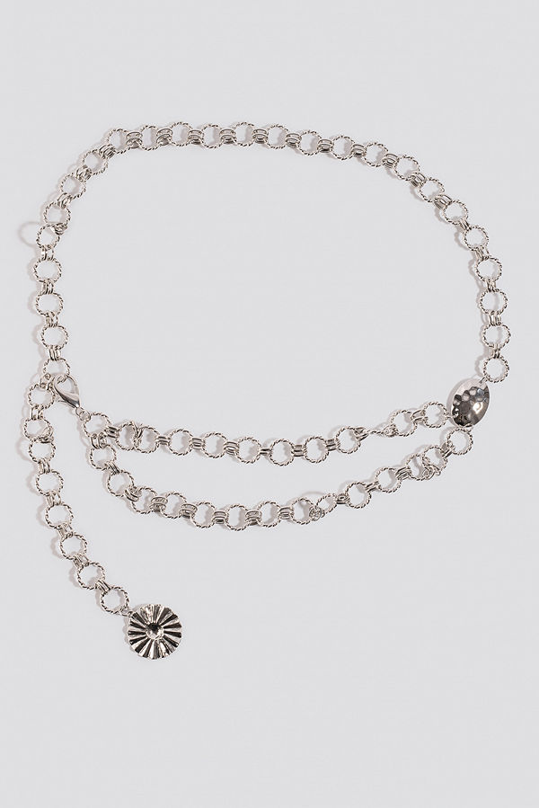 NA-KD Accessories Twisted Links Chain Belt silver