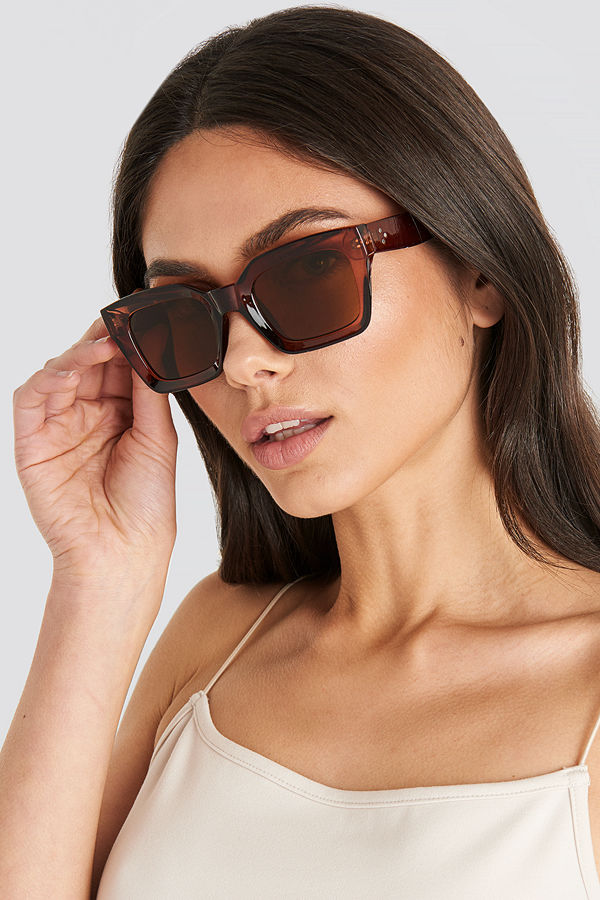 NA-KD Accessories Square Frame Sunglasses brun