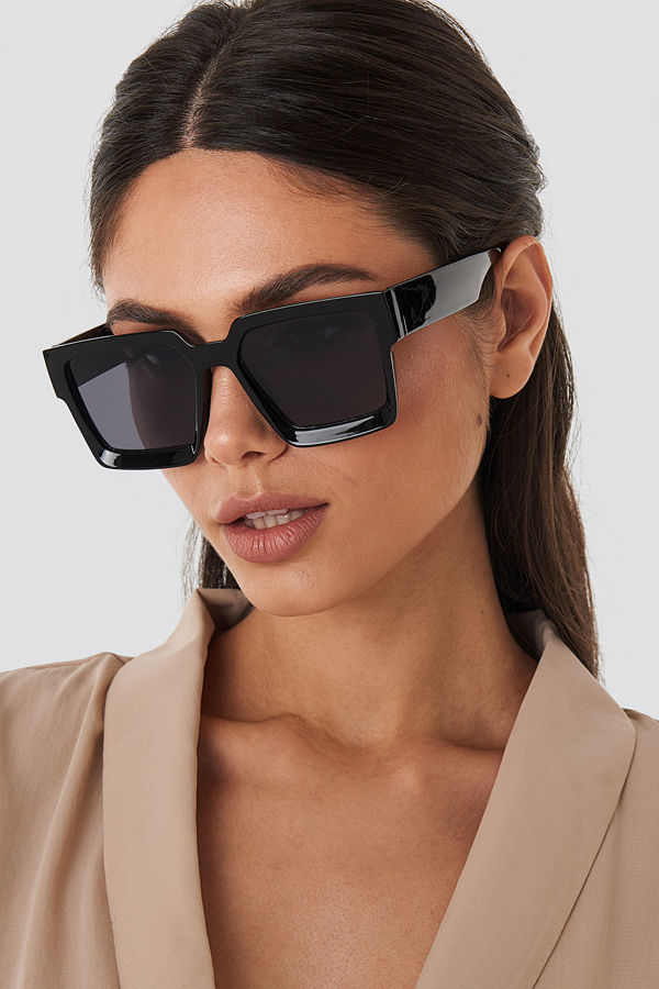 NA-KD Accessories Big Squared Edge Sunglasses svart