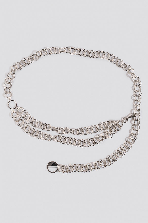 NA-KD Accessories Slim Links Chain Belt silver