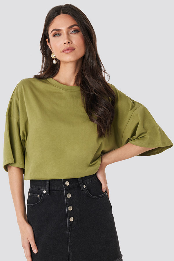 NA-KD Oversized Boxy T-shirt grön