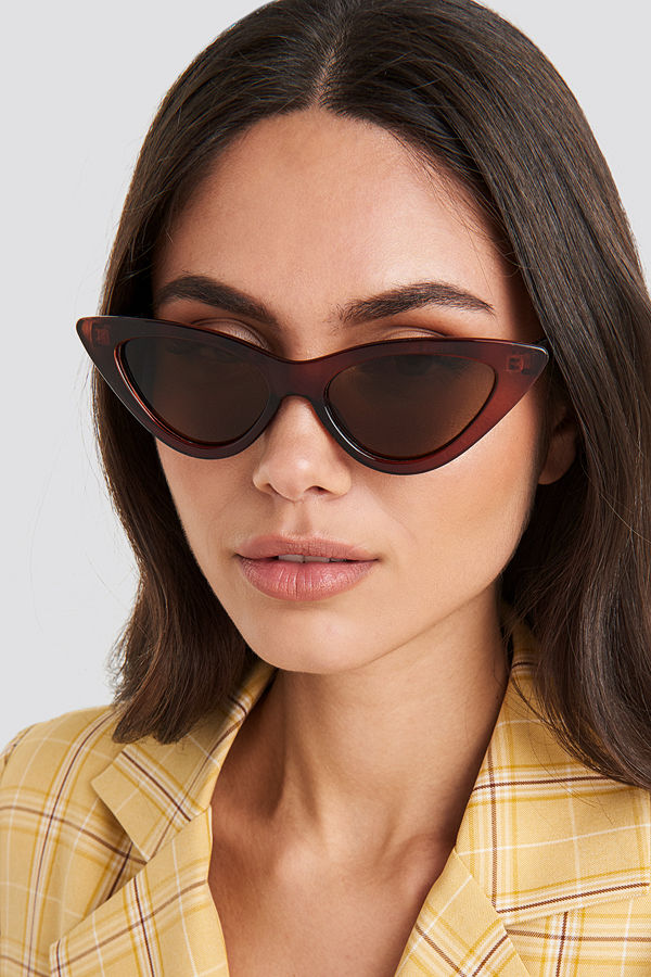 NA-KD Accessories Pointy Cat Eye Sunglasses brun