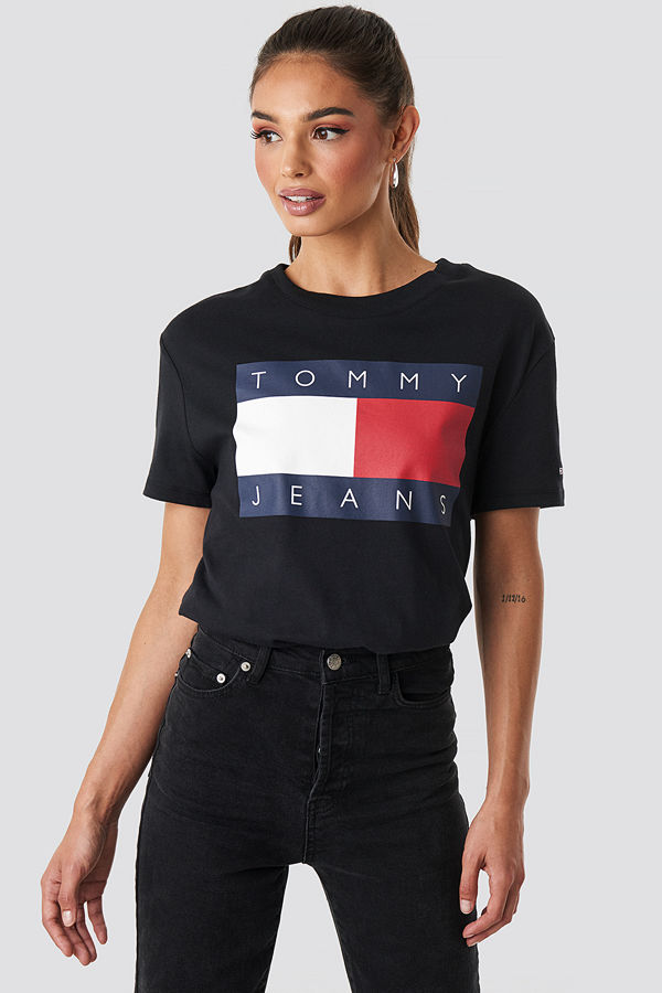 Tommy Jeans Tommy Flag Tee svart
