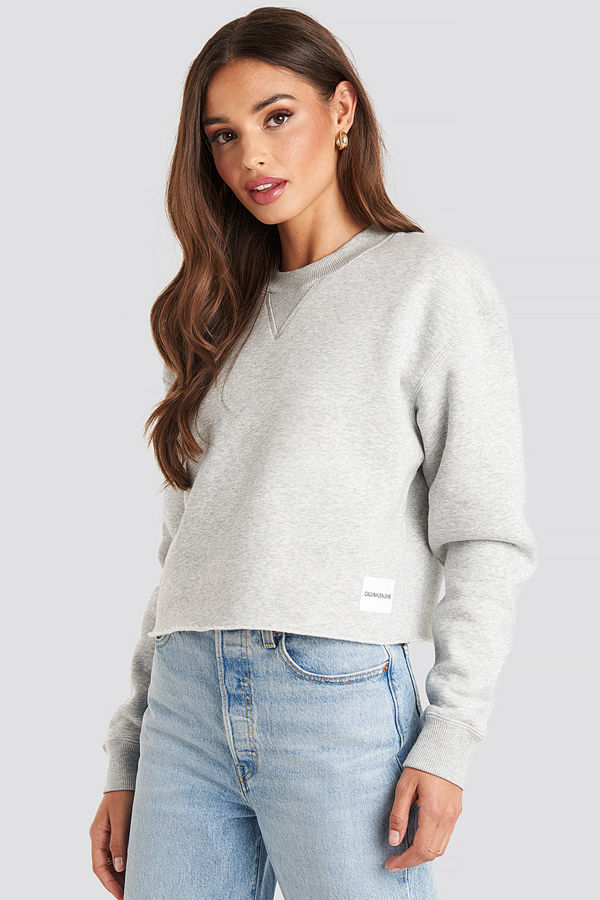 Calvin Klein Raw Hem Crew Neck grå