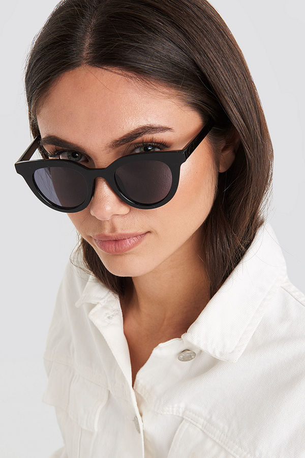 NA-KD Accessories Rounded Top Edge Sunglasses svart