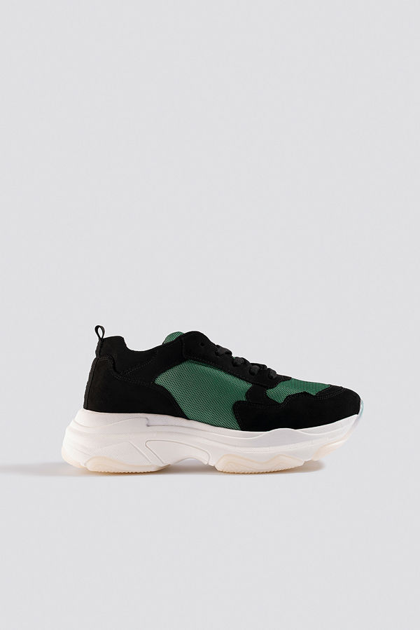 NA-KD Shoes Chunky Green Sneakers svart grön