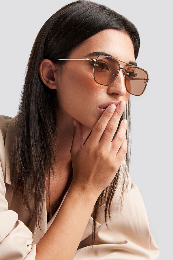 NA-KD Accessories Top Lens Pilot Sunglasses guld