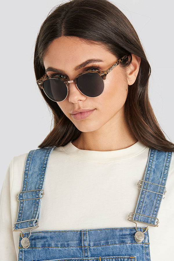 NA-KD Accessories Rounded Top Frame Sunglasses brun