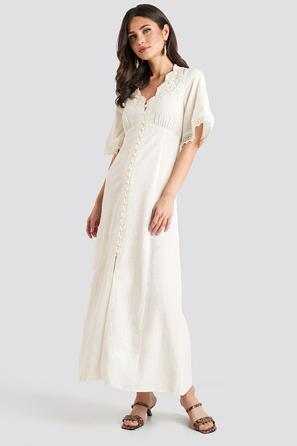 Mango Marisa Dress vit