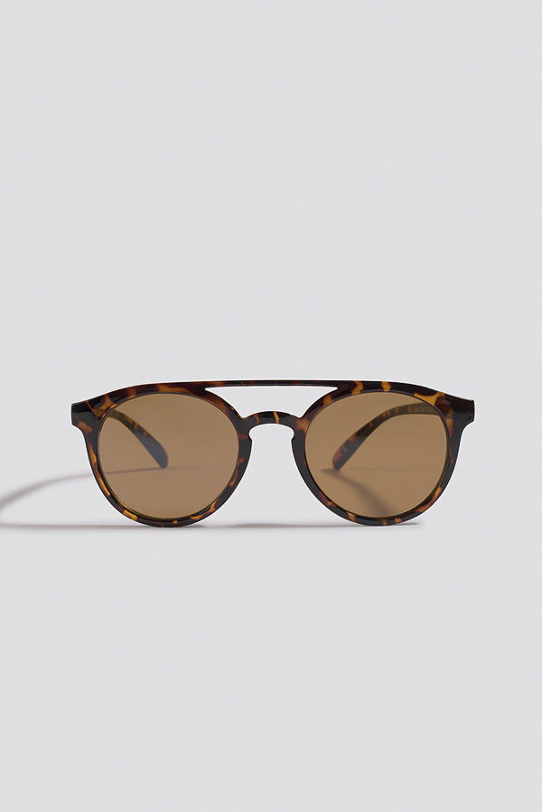 NA-KD Accessories Round Top Bridge Sunglasses brun