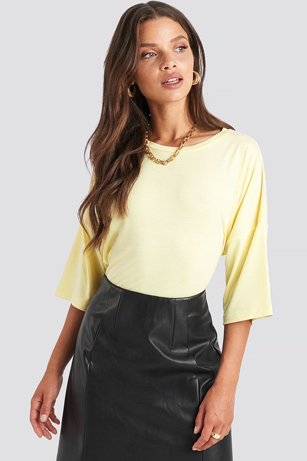 NA-KD Basic Oversized Tee gul
