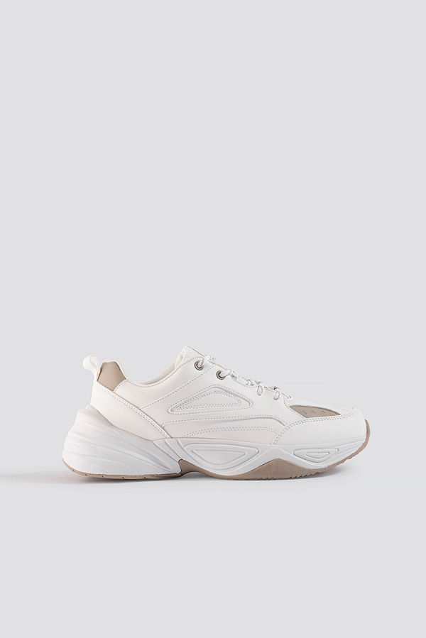 NA-KD Shoes Two Toned Chunky Trainers vit