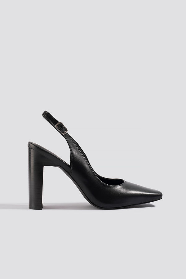 NA-KD Shoes Squared Front Slingback Pumps svart