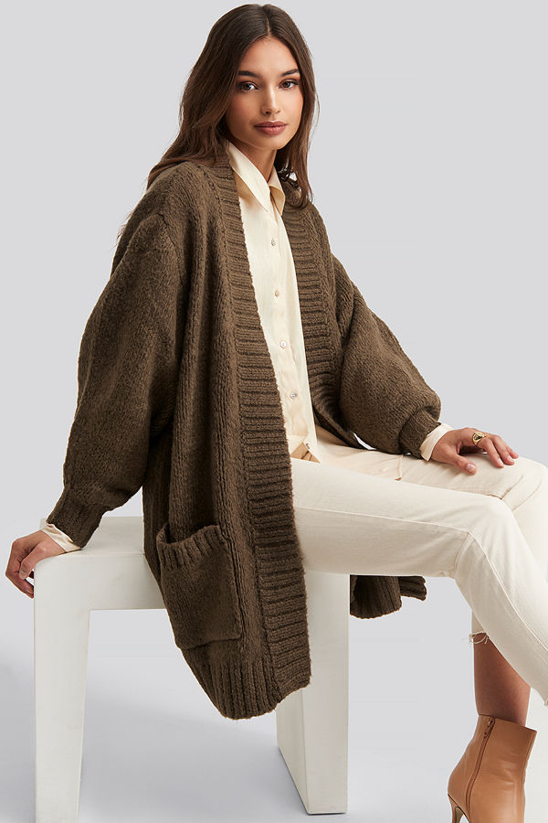 Trendyol Pocket Detailed Cardigan brun