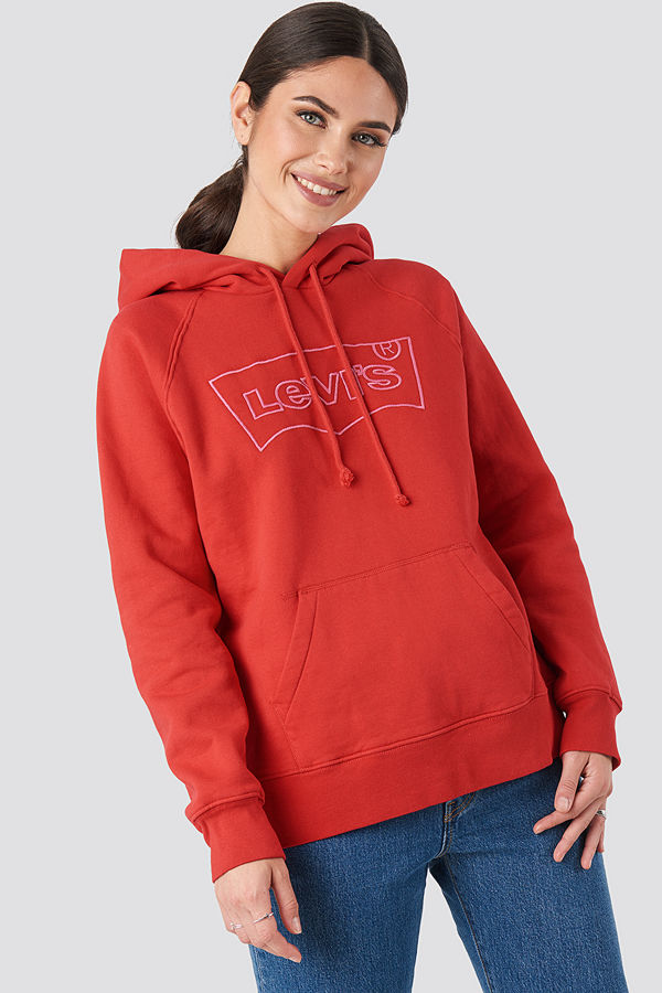 Levi's Graphic Sport Hsmk Outline Hoodie röd