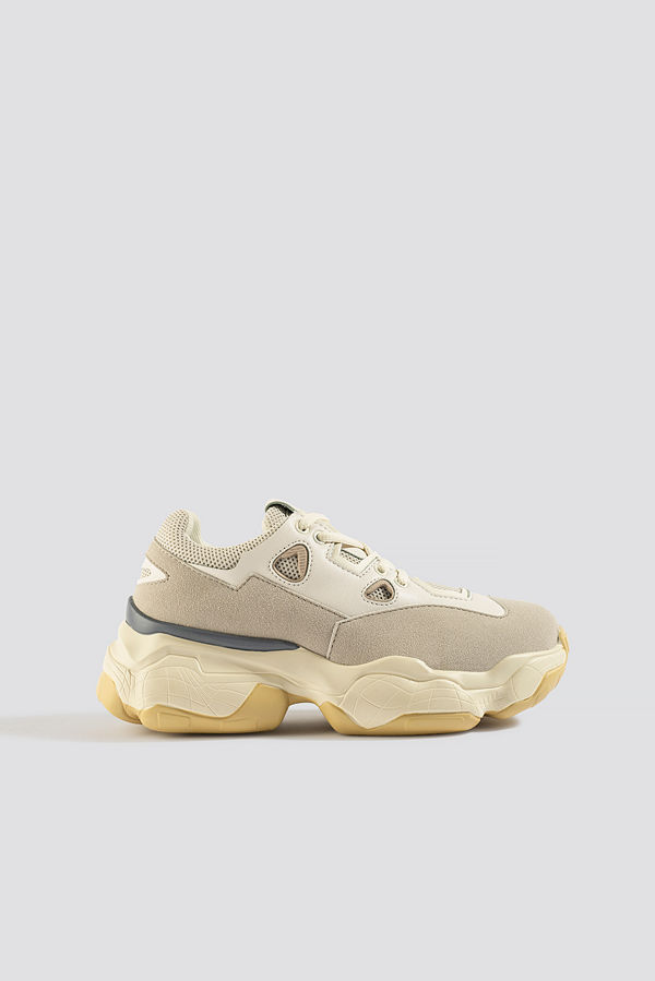 NA-KD Shoes Chunky Graphic Sole Trainers beige