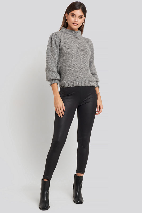 Trendyol Black PU Leggings svart