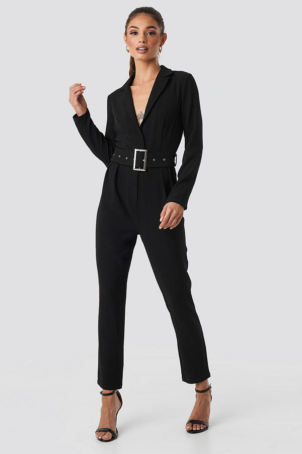 Rut & Circle Ofelia Belt Jumpsuit svart