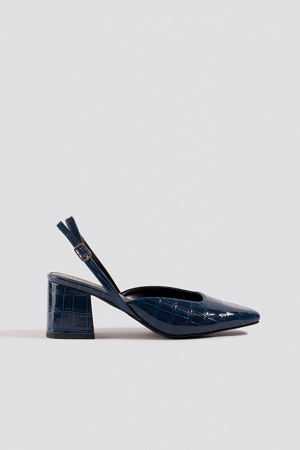 NA-KD Shoes Squared Slingback Pumps blå