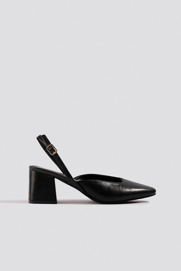 NA-KD Shoes Squared Slingback Pumps svart