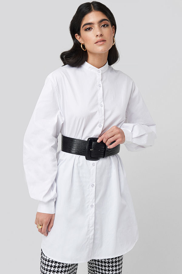 NA-KD Accessories Big Reptile Look Waist Belt svart
