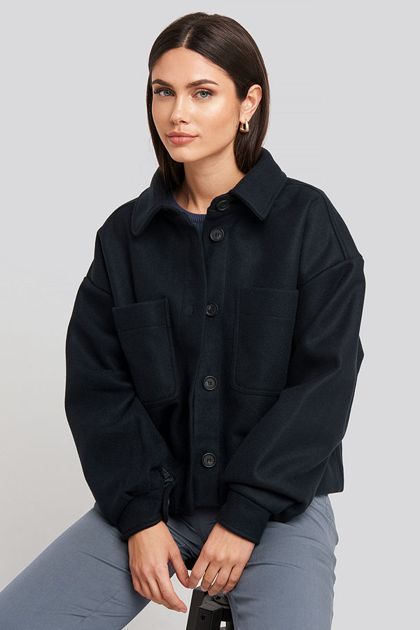 NA-KD Big Sleeve Oversized Jacket blå