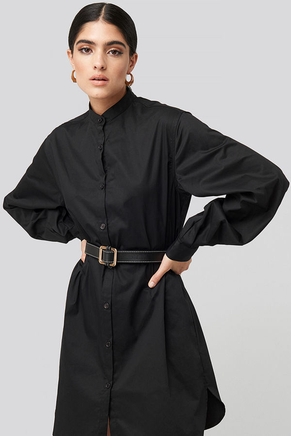 NA-KD Accessories Seam Detailed Slim belt svart