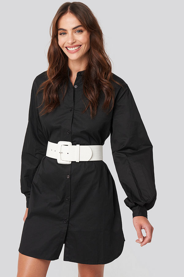 NA-KD Accessories Big Reptile Look Waist Belt vit