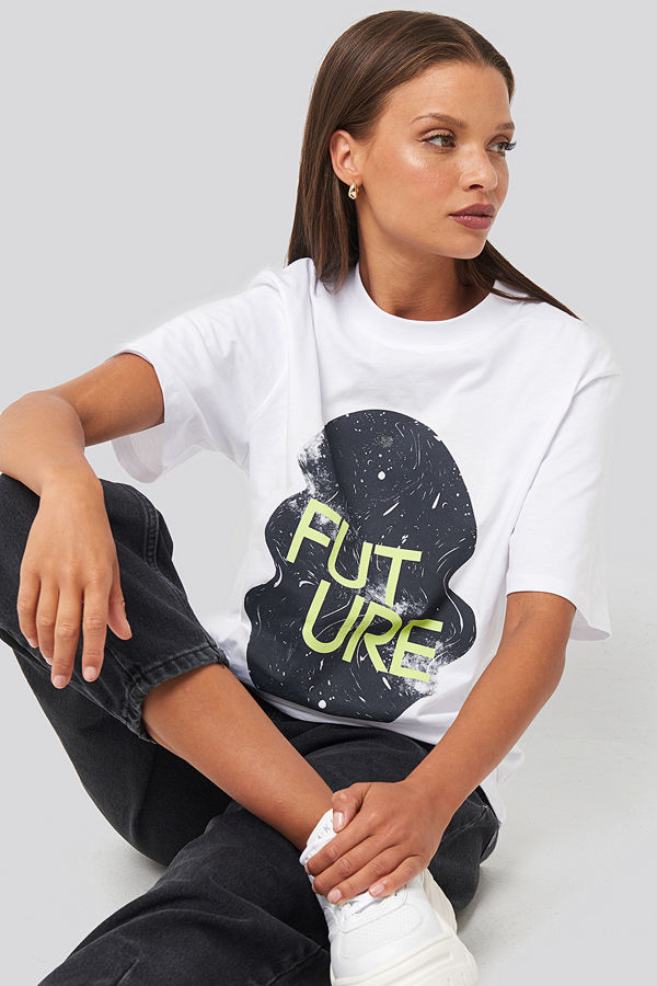 NA-KD Future Unisex Tee vit