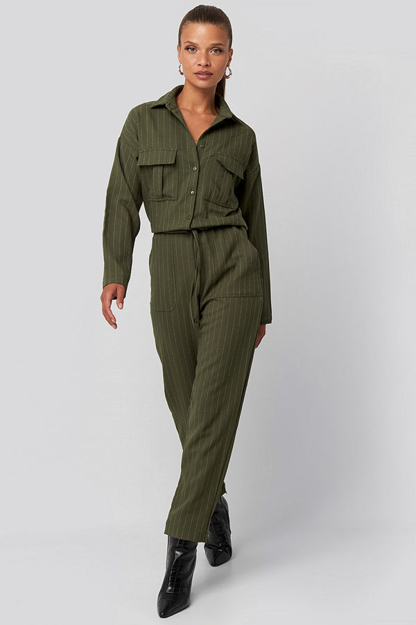 Trendyol Binding Detailed Jumpsuit grön