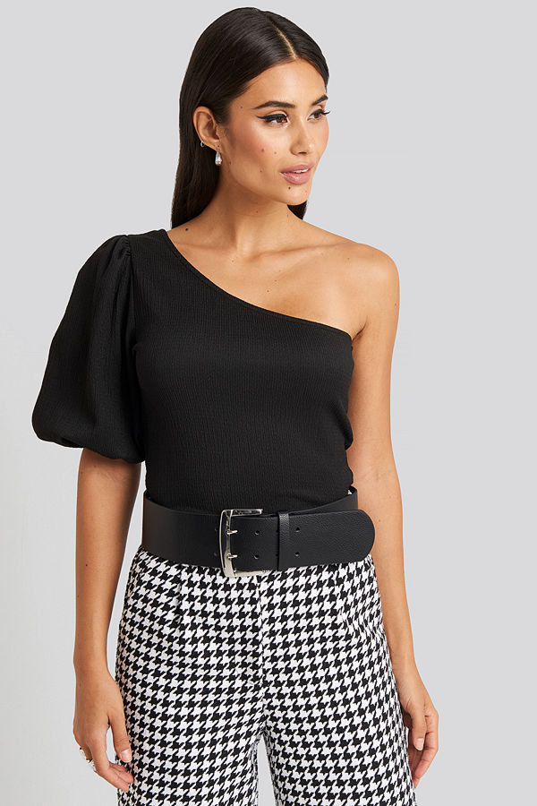 NA-KD Accessories Oversize Squared Buckle Waist Belt svart