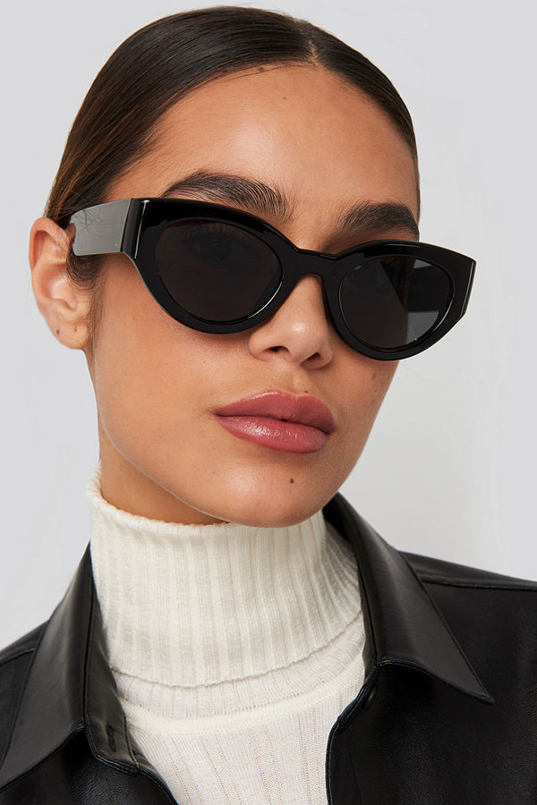 NA-KD Accessories Detailed Temple Cateye Sunglasses svart