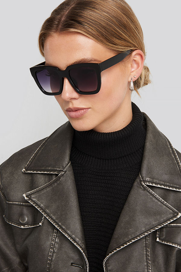 NA-KD Accessories Squared Oversized Sunglasses svart