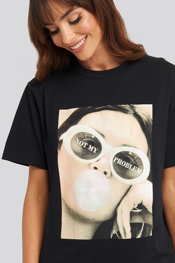 NA-KD Not My Problem Oversized T-shirt Dress svart