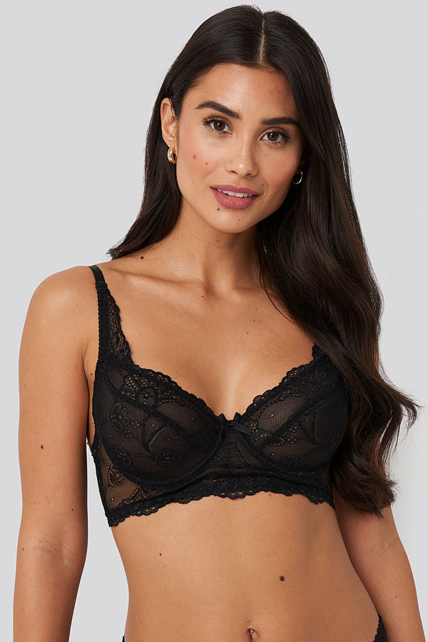 NA-KD Lingerie Romantic Lace Cup Bralette svart