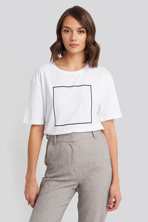 NA-KD Square Oversized T-shirt vit