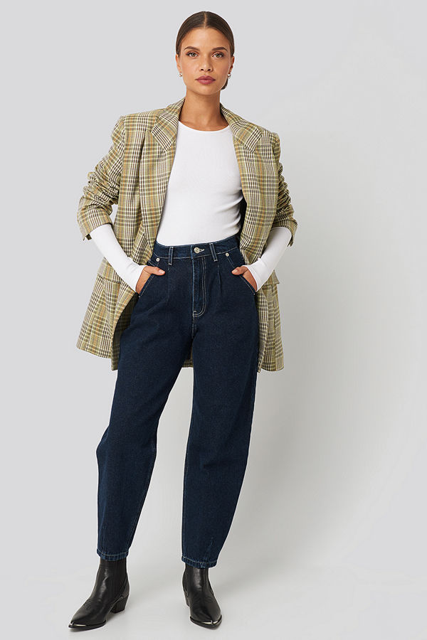 NA-KD Trend Cropped Balloon Leg Jeans blå